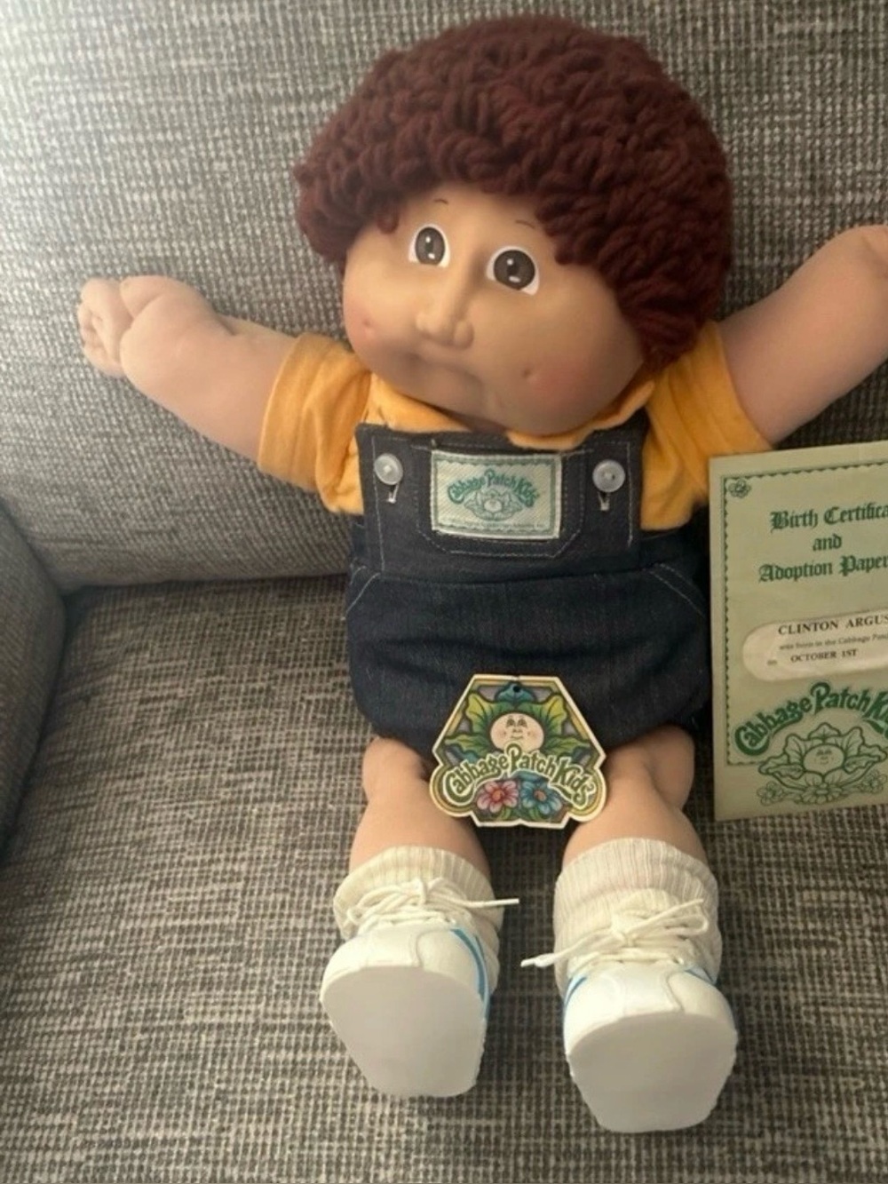 Cabbage Patch Kids Boy Doll
Brown Curly Hair Overalls
Shoes